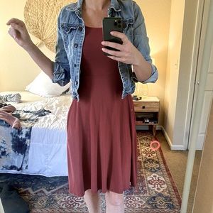 Brick Red Sleeveless Dress with Pockets sz Small